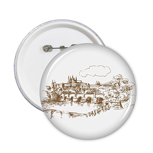 Badge Pont Charles Prague cadeau souvenir république tchèque xl lot de 5