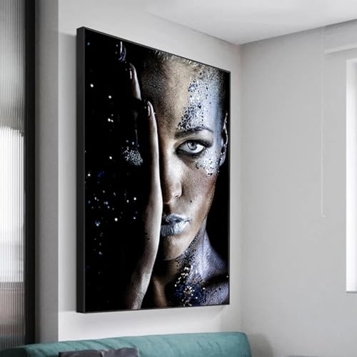 Peinture sur toile femme dorée et argentée pour une ambiance zen