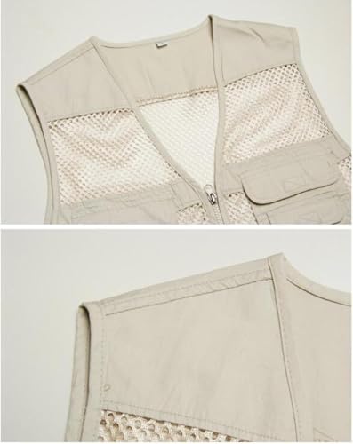 Vests Photography Vest Camera Vest Fishing Spring and Autumn Thin Vest Men and Women Outdoor(Khaki,X-Large)2