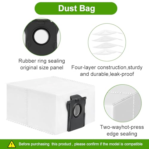 Image of HASTHIP 12Pcs Replacement Parts for Dreame D10 Plus Gen 2 Vacuum Cleaner, with 1 Main Roller Brush, 3 Side Brushes, 3 Mop Cloth, 2 Filters, 2 Dust Bags & Detailing Brush.