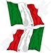 ITALIEN Italienische Wehende Flagge ITALIEN 75mm Auto & Motorrad Aufkleber, x2 Vinyl Stickers (Links - Rechts)