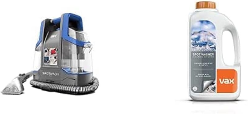 Vax SpotWash Duo Spot Cleaner | Lifts Spills & Stains from Carpets, Stairs, Upholstery With 1-9-142410 SpotWash Solution - 1L, White
