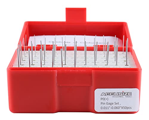 Accusize Industrial Tools P0(+) 0.011''-0.060'', 50 Pc Steel Plug Pin Gage Set thumb #3