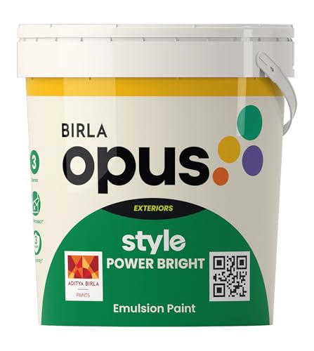 Birla Opus Style Power Bright Exterior Emulsion Paint (20L, White...
