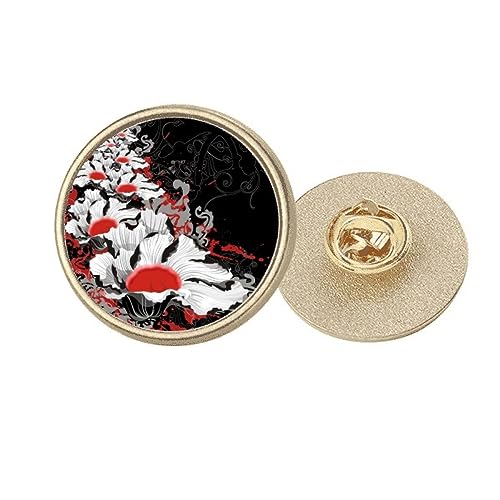 Broche fleur pivoine métal doré pour accessoiriser un manteau en hiver