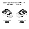 KIWI design K4 Head Strap, VR Headset Accessories for Meta Oculus Quest 3/3S and Link Cable with Charging 16FT