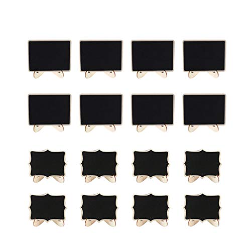 TENDYCOCO Wood Mini Chalkboards Signs with Easel Stand Rectangle Blackboard Place Card Holder Message Menu Board Signs for Weddings Birthday Party Event Decorations 20pcs