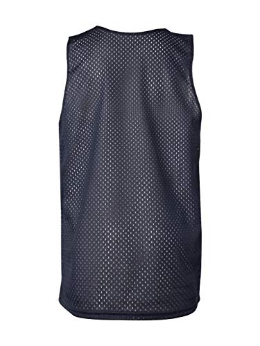 Badger Sport Navy Blue/White Youth Large Reversible Mesh Tank Top Jersey Uniform3