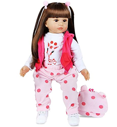 ZIYIUI 24 Zoll 60 cm Reborn Puppen Mädchen Kleinkind Vinyl Silikon Realistisch Lebensechte Reborn Babys Mädchen Neugeborenes Handgemacht Baby Spielzeug Geschenk – Bild 3
