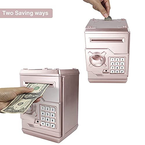 Husan Piggy Banks For Kids, Electronic Password Code Money Banks Atm Banks Box Coin Bank For Children Boys And Girls (Rose Gold) #TOP1
