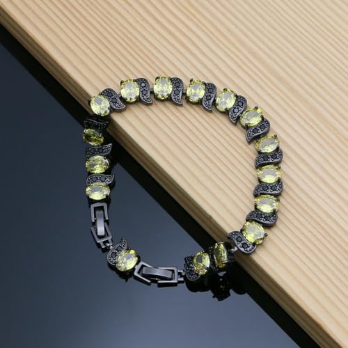 Image of LMXXVJ Fashion Tennis Bracelet Created Emerald White Gold Plated Charm Bracelet Gifts Jewelry for Women