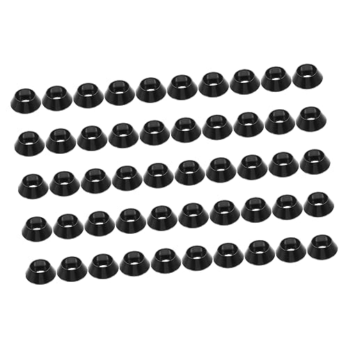 Veemoon 50pcs Conical Gasket Replacement for Model Aircraft M5 Size Black High Precision and Resistant