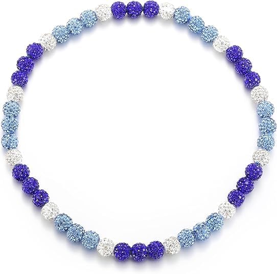 Unisex Colorful Diamond Baseball Necklace – Diamond Rhinestone Beaded Chain Necklace, Stylish Baseball Jewelry Gift for Baseball Enthusiasts and Team Players