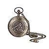 JewelryWe Steam Train Pocket Watch: Vintage Men Women Bronze Classical Hunter Sculptured Antique Quartz Analogue Carved Pocket Watches with Chain #2