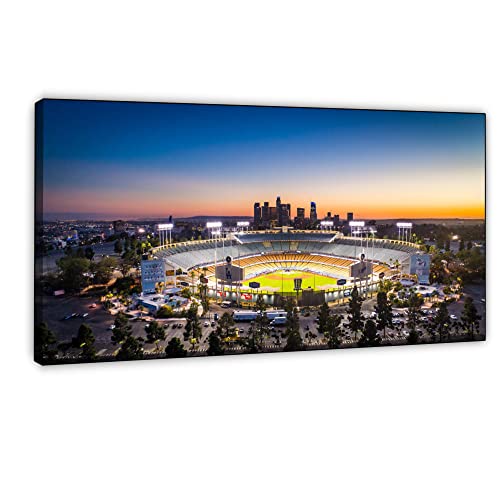 The Los Angeles Dodger Stadium Poster Canvas Wall Home Decor Poster for Gift on Living Room Bedroom Boy Girl Gift Decoration Wall Art (Canvas Roll,24x48inch)