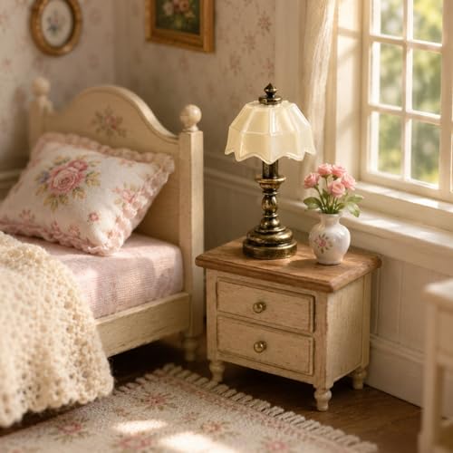 Lampe maison de poupée 1:12 LOGOFUN meuble miniature pour vitrine vide - 7