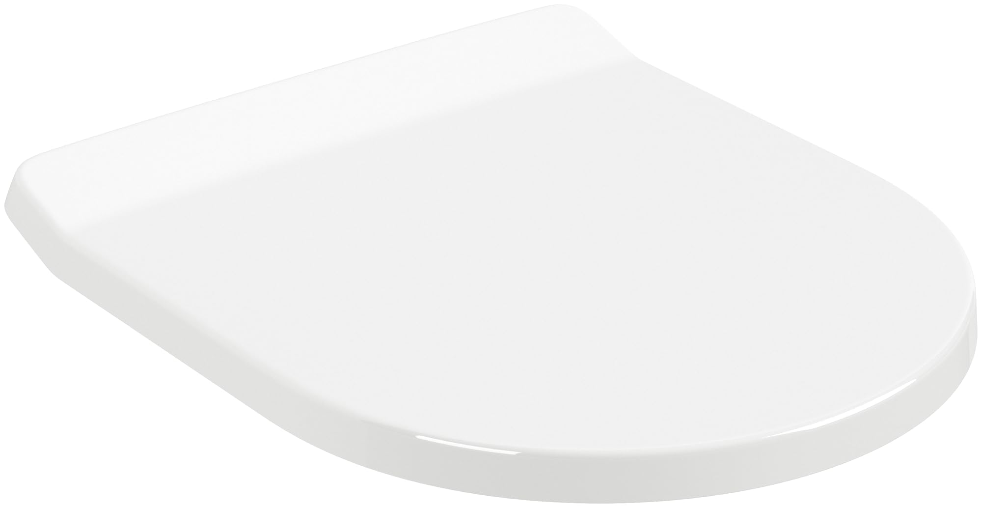 Villeroy & Boch Architectura SlimSeat Toilet Seat with Soft-Close Mechanism, Removable Toilet Seat Made of Shatterproof Duroplast, Toilet Lid Original Replacement Part, Oval, White Alpine, Glossy