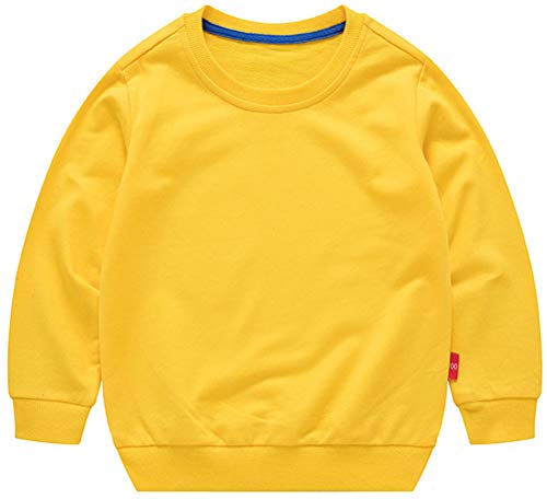 PTPuke Unisex Infant Solid Cotton Thin Sweatshirt Crewneck Long Sleeve Pullover Yellow
