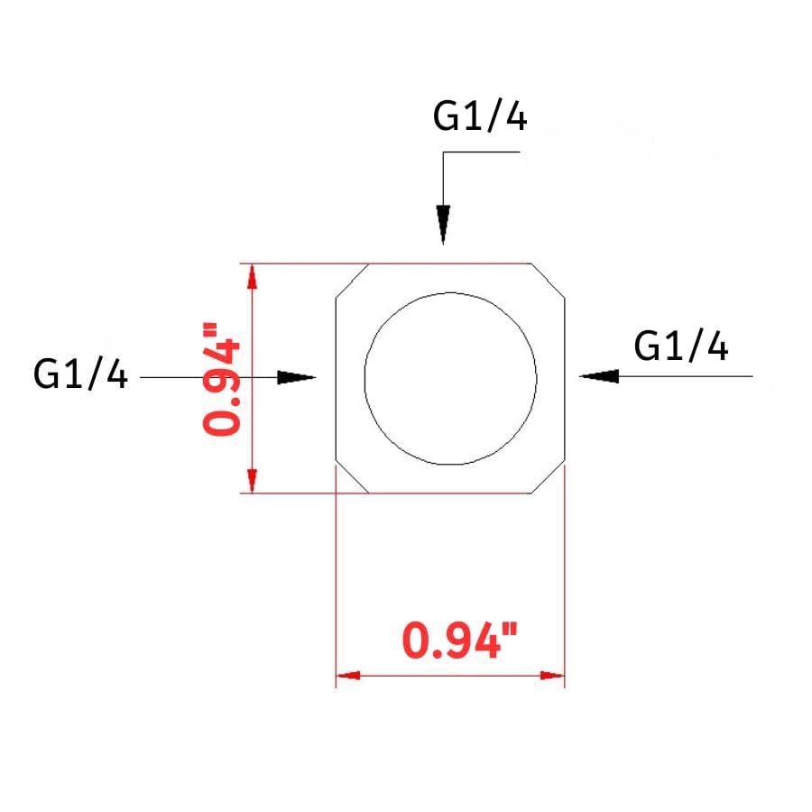 Image of Dracaena.io 4 Pack G1 /4 inch Thread, 3-Way Ball Fitting Extender or Connector for the Computer Water Cooling System, Durable Brass /Copper Material, White