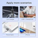 USB to USB C 3.0 Adapter 4 Pack,USB C Female to USB A Male 10Gbps Charger Type C Compatible with Apple MagSafe, iPhone17/16/15/14/13...Pro Max,Samsung Galaxy S25