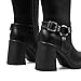 AOSPHIRAYLIAN Knee High Boots Women Wide Calf Chunky Heel Buckle Boots Women's Square Toe Leather Tall Fashion Moto Shoes with Zipper