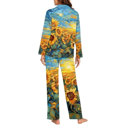 Upetstory Button Down Pajamas Sets for Women Sleepwear Long Sleeve Loungewear2