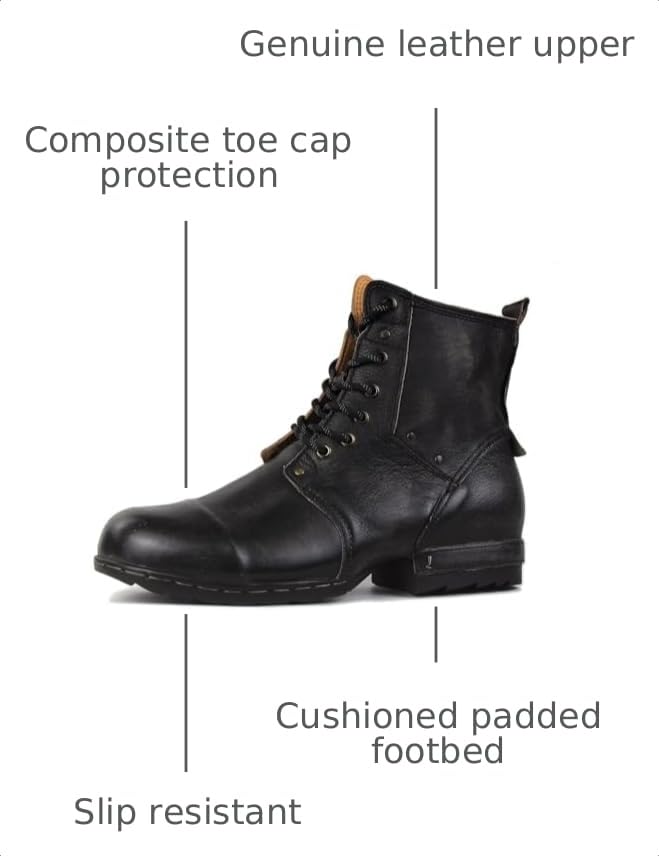 Image of OSSTONE Vintage Brown Moto Boots for Men Fashion lace-up Leather Retro Chukka Boots Casual Shoes OS-6015-6-Vintage-US-R