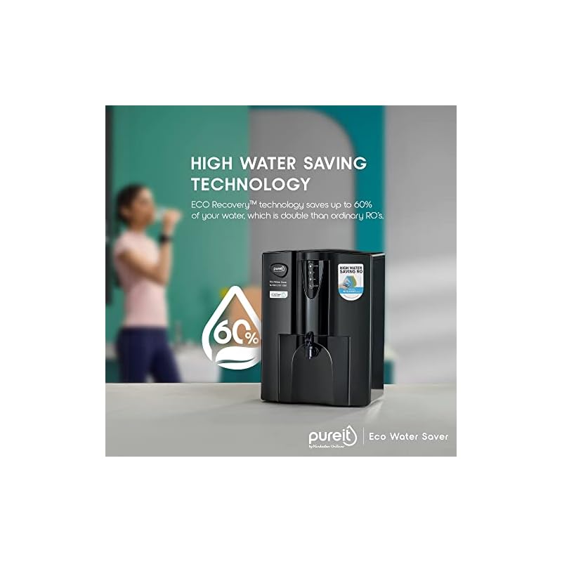 HUL Pureit Eco Water Saver Mineral RO+UV+MF AS wall mounted/Counter top Black 10L Water Purifier - Image 4