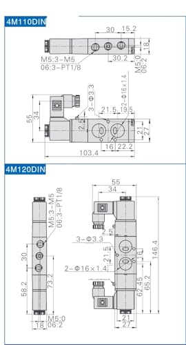 Vanne solénoïde 4M310-10 DC24V à commutation rapide sur plaque - 4