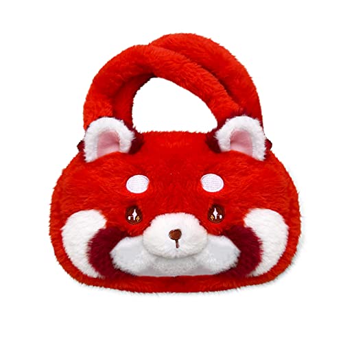 Corandis Red Panda Plush Handbag Cute Panda Stuffed Backpack Fluffy Animal Bag Soft Kids Purse Gift For Girls Women (Orange) #TOP2
