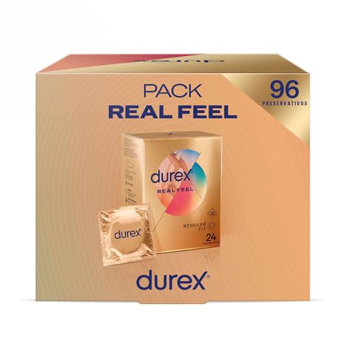 Durex Preservativos Real Feel, sin látex, Pack 96 condones
