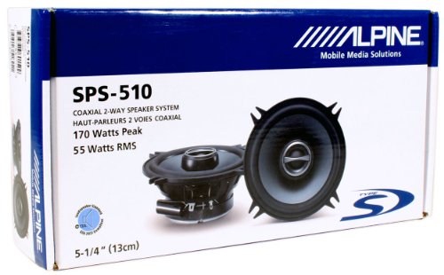 Package: Alpine Sps-610 6.5" 2 Way Pair Of Coaxial Car Speakers + Alpine Sps-510 5.25" 2 Way Pair Of Car Speakers #TOP4