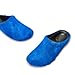 CAGLGLZ Real Fur Slides Mules for Women Round Toe Slip on Sandals Fuzzy Luxury Platform Clogs Slippers Comfortable Fashion Cute Shoes(Blue,8)