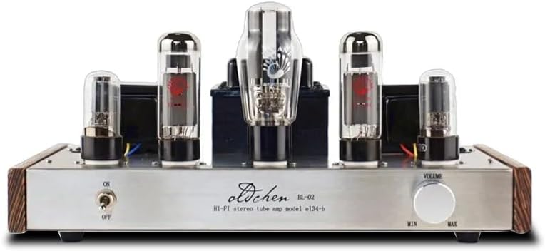 EL34-B Tube Amplifier Pure Class A Home Theatre Vacuum Tube HiFi Power Amplifier 10W, Black Sliver