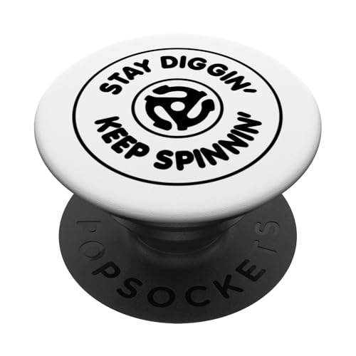 Stay Diggin' Keep Spinnin Adaptor Vinyl Junkie Record Lovers PopSockets PopGrip Adhésif