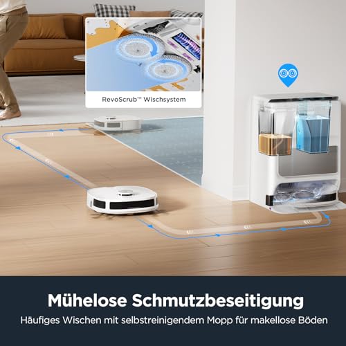 Image of Eureka J12 Ultra DE Vacuum & Mop Robot + All-in-One Station (AI 3D Obstacle Detection, Intelligent Pet Bypass, Car Carpet Detection, Ideal Against Pet Hair, App & Voice Control) White