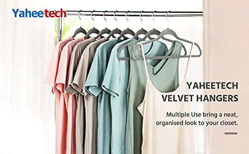 Yaheetech Heavy Duty Clothes Hangers 360° Swivel Hook 100 Pack Non Slip Velvet Hangers Flocked Felt Hangers Coat Hangers, Gray #TOP5