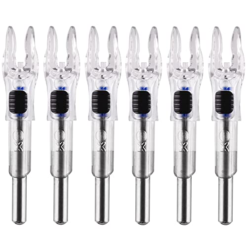 Image of 6PCS X Lighted Nocks for Arrows with .204 .233 .244 .246 Inside Diameter with H, S, GT Bushings High-Visibility LED Arrow Nocks, ON /Off Switch Included