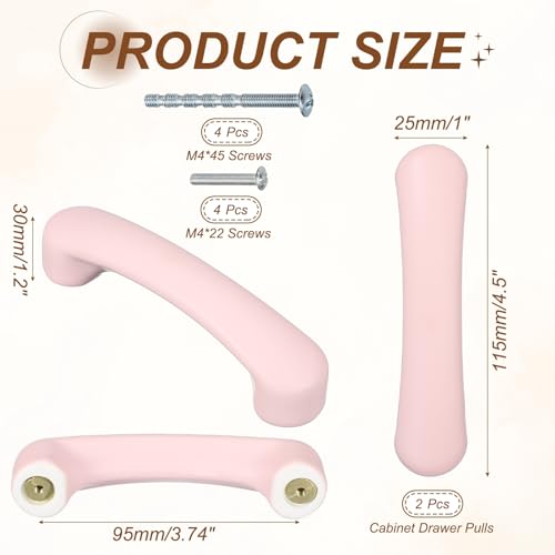 Poignées de cuisine en céramique rose durables de style rétro chic - 3