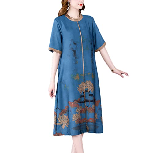 Robe midi bohème jaune fluide : le confort absolu en taille XXXL pour femme
