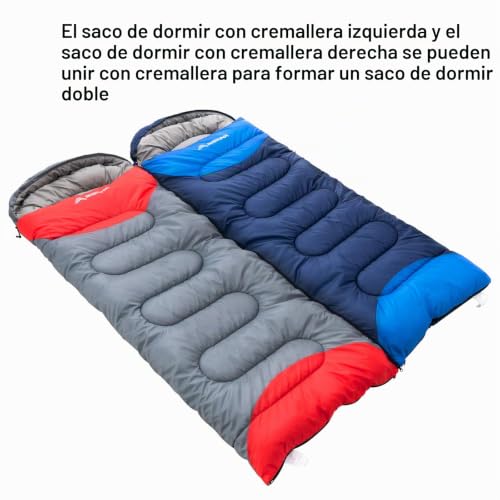 Miniatura 7 de Bisinna Saco De Dormir Con Almohada - 4 Estaciones, Ligero, Impermeable, Cálido, Saco De Dormir Con Un Saco De Compresión Para Adultos, Mujeres, Hombres Al Aire Libre, Camping, Senderismo, Mochileros