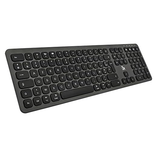 BlueElement Keyboard for Mac - Clavier Bluetooth pour Mac sans Fil Rechargeable - Design Ultra Mince en Aluminium - Touches Silencieuses - Autonomie 90h - pour Mac & iPad - Layout AZERTY Mac (Noir)