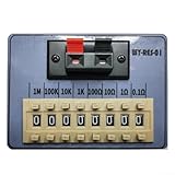 Girftong Tragbare verstellbare Widerstandskasten, kompaktes Taschenwiderstandsgerät, acht Bereichseinstellungen 0,1 Ω bis 1 MΩ, ABS-Material, für Zifferblatt-Programmierung (WY RES 01)