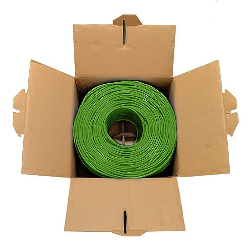 Image of DRIPSTONE CAT6 1000ft Bulk Ethernet Cable 23AWG Solid CCA UTP 550MHz Green