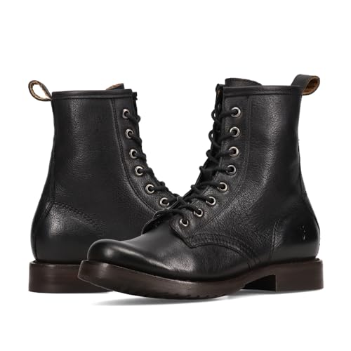 Image of Frye Veronica Women's Combat Boots Crafted from Hand-Burnished Vintage Italian Leather with Genuine Stitch-Down Welt Construction and Leather Lining - 6 inch Shaft Height