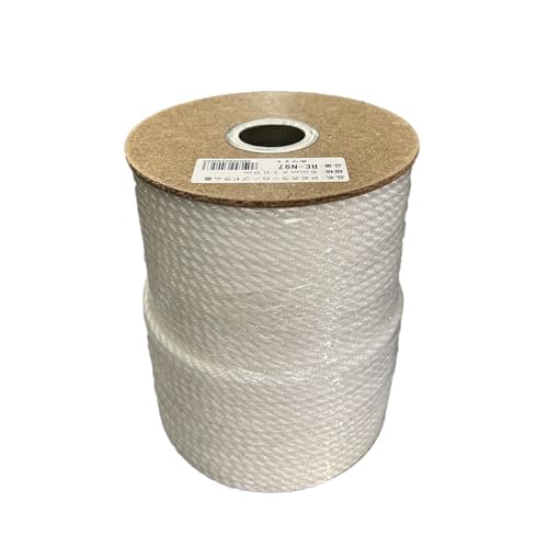 ユタカメイク ポリエチレンロープ 5mm×100m 3ッ打 ドラム巻 ホワイト 26RE-N97 長尺 業務用 巻き取り 水に強い 農園芸 漁業用 ネット補修