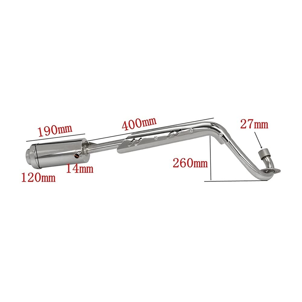 Tubo Escape Motocicleta Para 110Cc 50Cc 125Cc Escape Silenciador Tubo De Escape 4 Tiempos M-Ini Motor Dirt Pit Pocket Bike Motocicleta Silenciador
