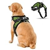 Copatchy No Pull Reflective Adjustable Dog Harness with Handle- Comfortable Soft All Weather Mesh, Easy On Puppy Harness for Small Medium and Large Dogs (Green) Small