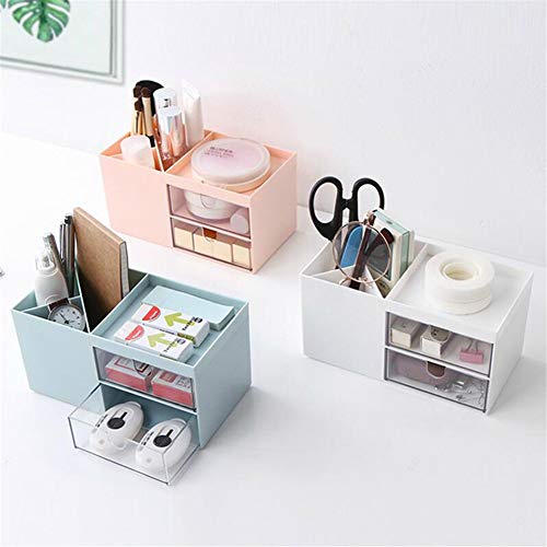 Desk Organizer Box,Mini Desk Storage For Office Supplies, Cosmetic Storage Organizer, Bathroom Counter Or Dresser(White) #TOP3