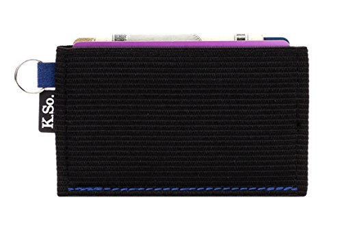 Minimalist Small Wallet Card Holder — Minimal Slim Front Pocket Elastic Wallet for Men & Women (Ultraz Blue Broken)